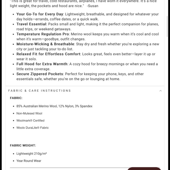 Woolx Ryann Merino Hoodie Small Gray - Picture 5 of 5